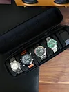 5 Slots Watch Travel Case Roll Soft Foam Pillows Fit Up To 61mm Face Size Watch