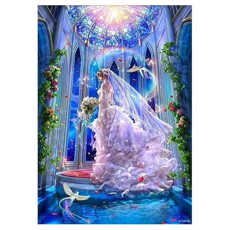 Wedding Beauty - Round Drill Diamond Painting - 30x40cm(Canvas)