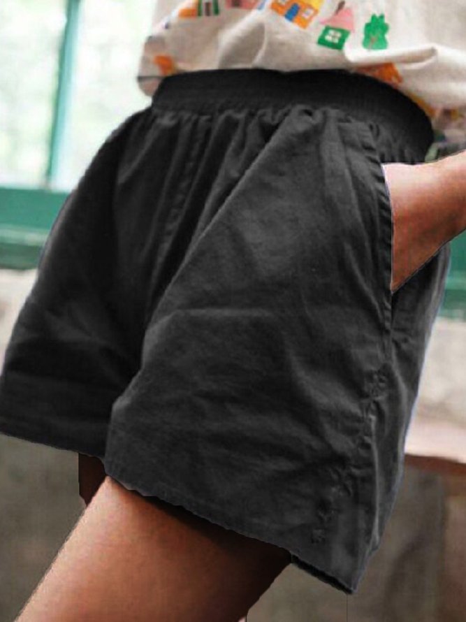 Casual Cotton Plain Pants Shorts