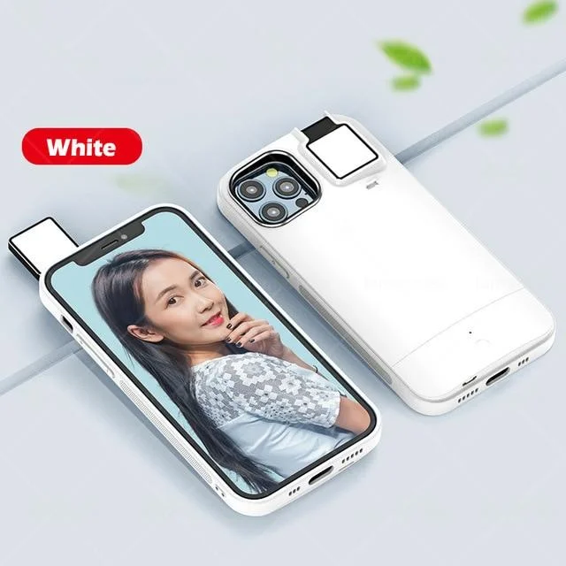 LED Fill Light Phone Case For iPhone 11 12 Pro Max Selfie Beauty Ring Flash Case Stable Perfect For iPhone X XS Max XR 7 8 Plus-Mayoulove