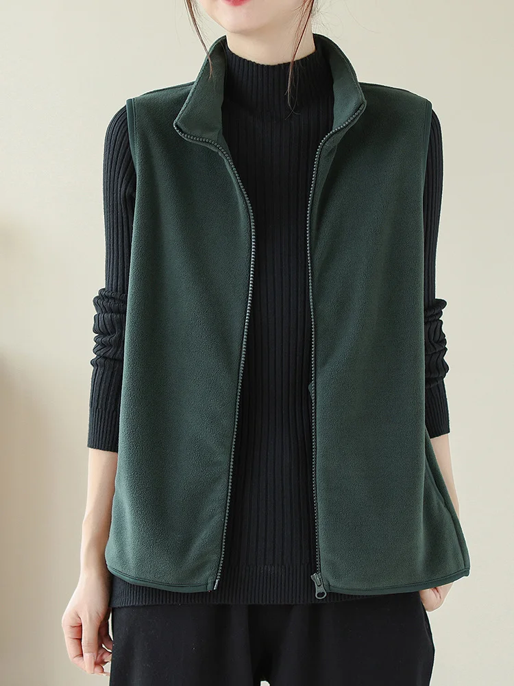 Athvotar Athvotar Autumn And Winter New Mother Dress Rocking Velvet Horse Clip Warm Casual Coat Women Fashion Shoulder Vest Woman