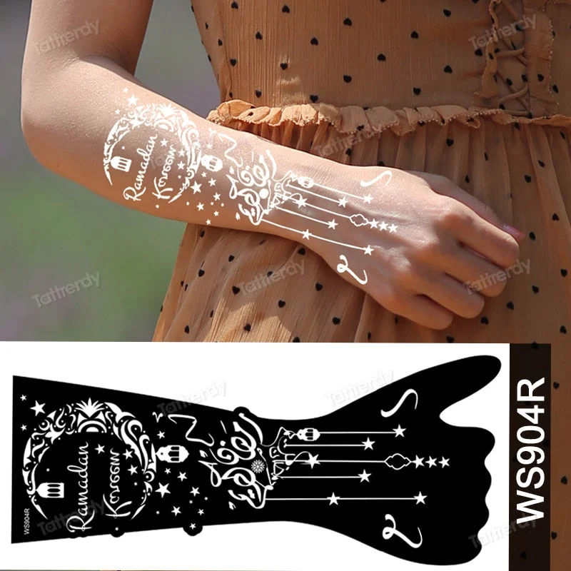 1 Sheet Flower Lace Henna Stencil Body Art Temporary Tattoo Sticker Airbrush Print Stencil Stamp Plates Template Mandala Wedding