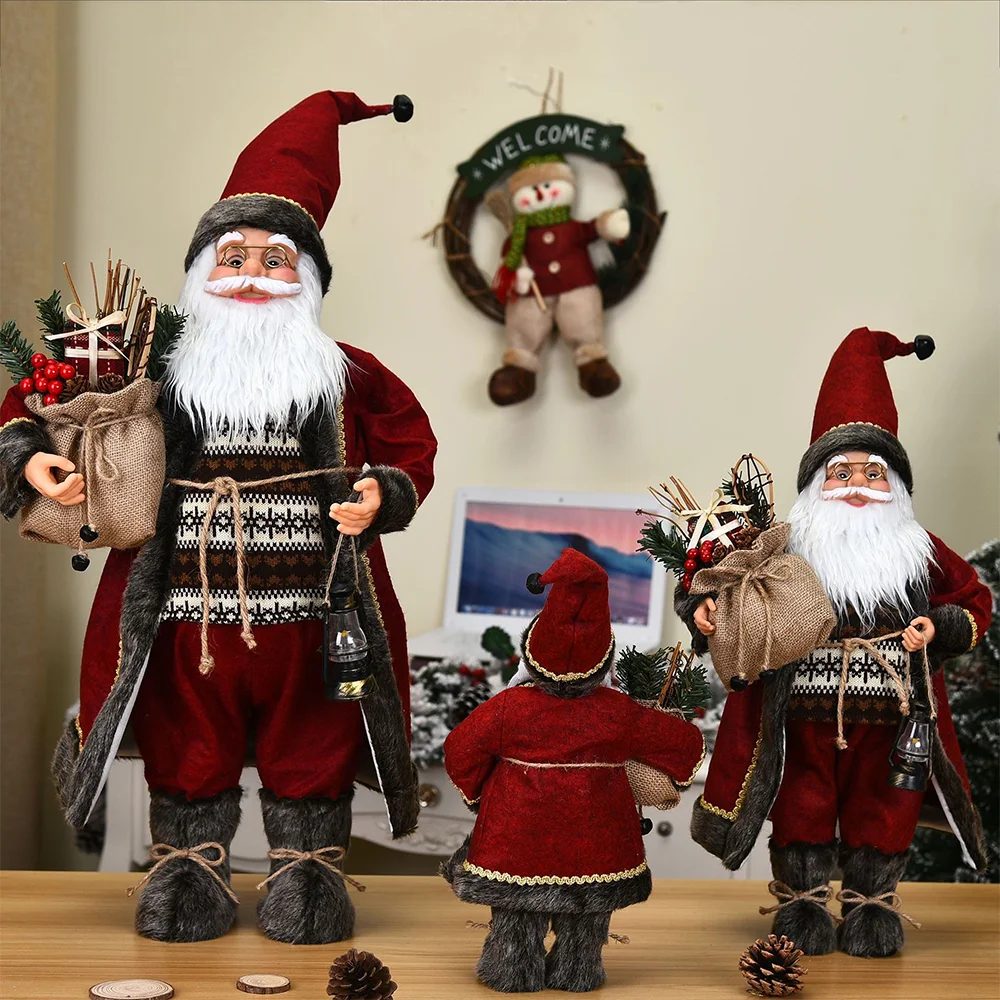 Creative Santa Claus holding gift bag doll ornaments Christmas decoration