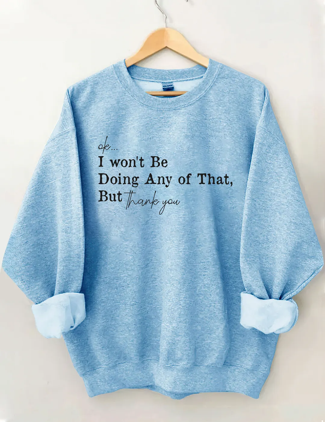 Ok I Won't Be Doing Any Of That But Thank You Sweatshirt