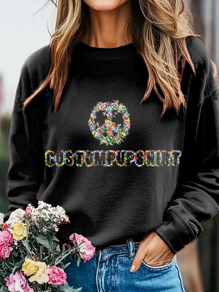 Floral Hippie Art Print Sweatshirt