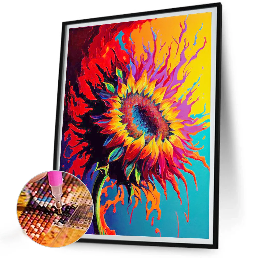 Full Round Diamond Painting 30*40cm - Swaying Sunflowers