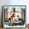 Dog Cat-11CT Stamped Cross Stitch 40*40cm/15.75*15.75in tapestrymarket