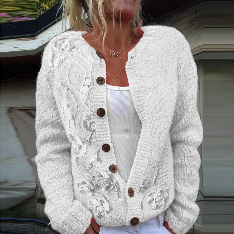 Vintage Floral Art Cozy Casual Sweater