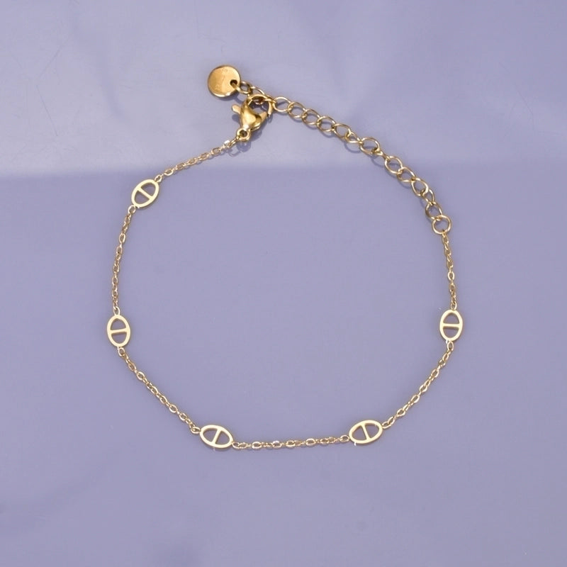 Minimalist Streetwear Solid Color 304 Stainless Steel 18K Gold Plated Bracelets In Bulk