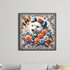 Diamond Painting -DIY Round Drill Flowers White Bear