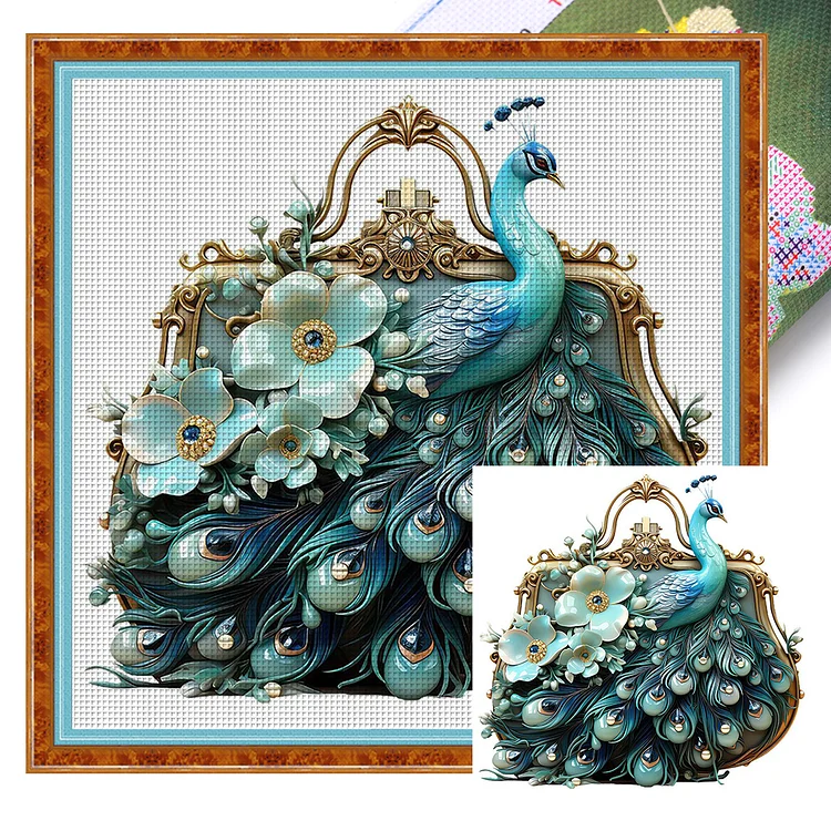 Peacock Handbag 11CT (40*40CM) Stamped Cross Stitch gbfke