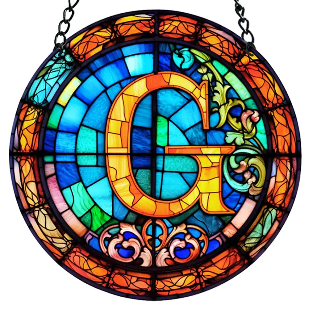 Acrylic Suncatcher Home Decoration Panel A-Z Letter Door Sign Hanging Decoration