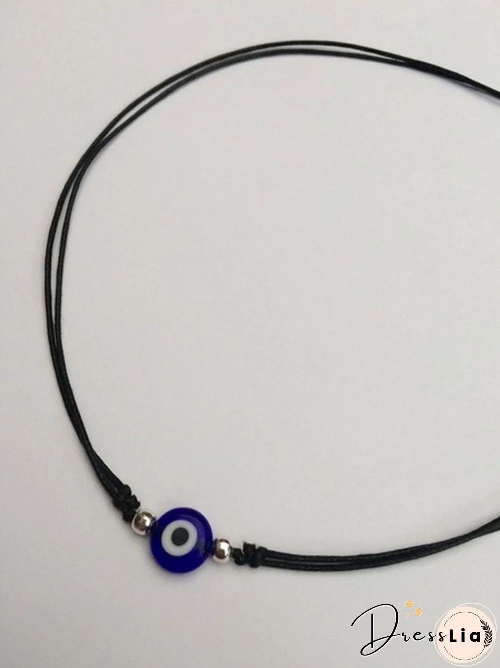 2Pcs/Set Evil Eye Handmade Black Rope Beaded,Ankle,Bracelet,necklace Set