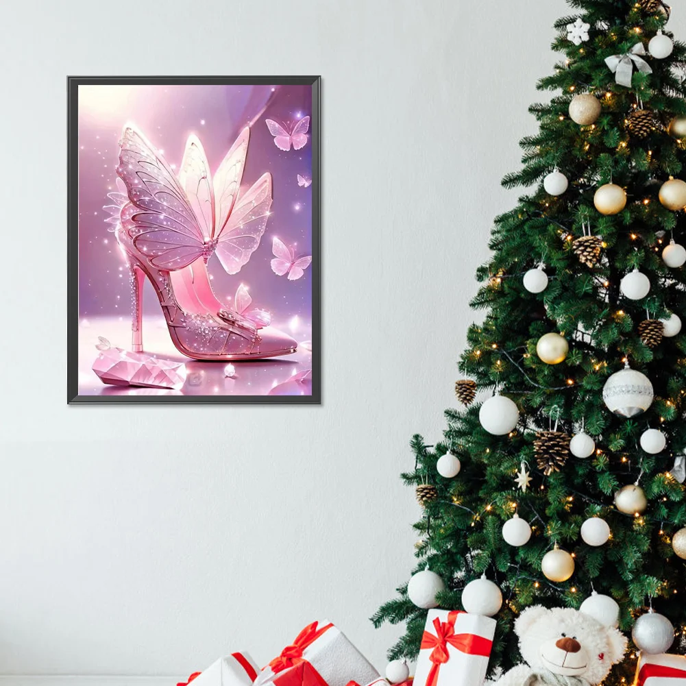 Diamond Painting - Full Round Drill - Butterfly High Heels(Canvas|30*40cm)