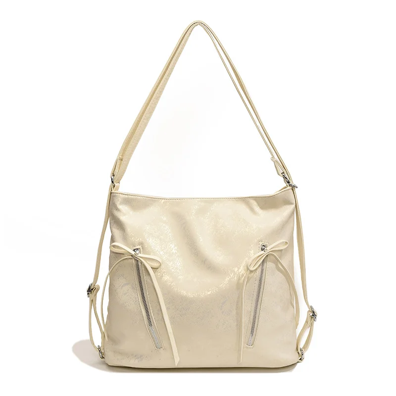 Pongl Pongl New Bow Tie Backpack Bag Ladies Fashion Tote Bag Casual Large Capacity Single Shoulder Double Shoulder Bag