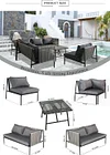 WOXYX Luxury 5 Pieces Outdoor Sectional Patio Sofa Set, Rattan Wicker Garden Furniture with 1 Coffee Table,2 Double Couch, 1Cornersofa and 1Sofachair,Black+Natural