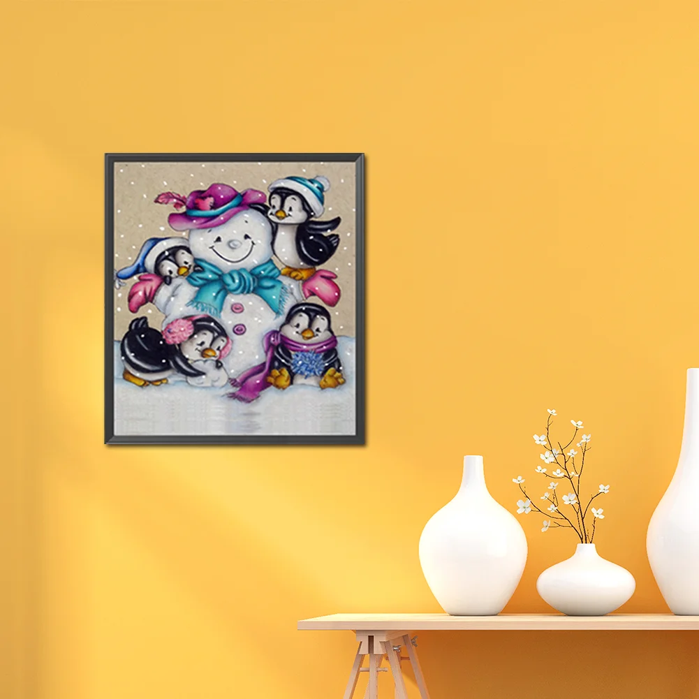 Diamond Painting - Full Round Drill - Snowman Penguin(40*45cm)