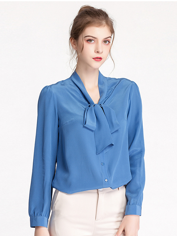 Realsilklife | Women's Silk Blouse Bow And Ribbon