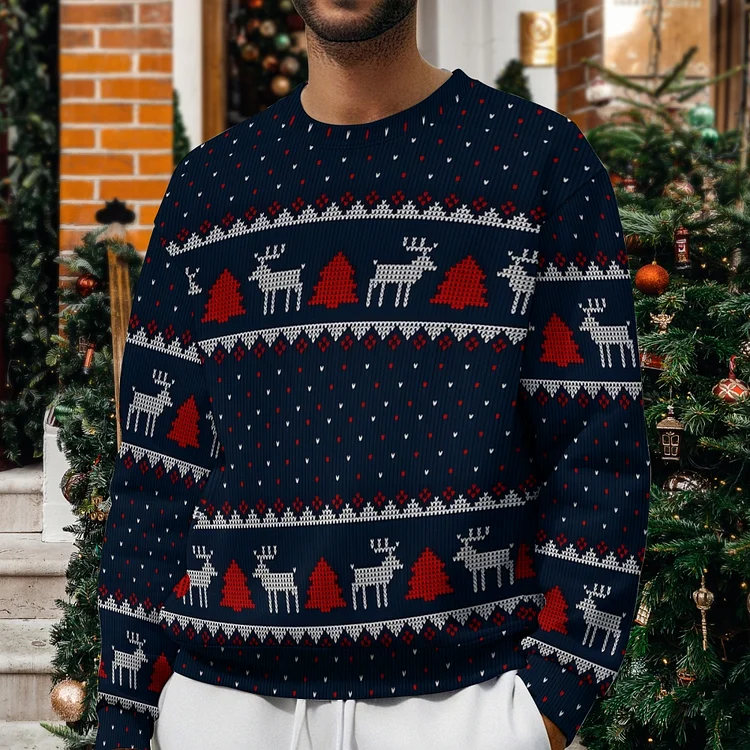 Limited Christmas Men's Casual Printed Long Sleeve Sweatshirt