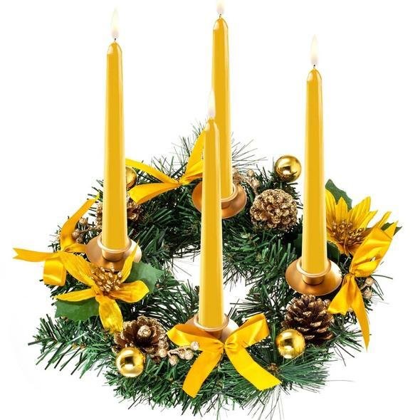 Christmas Wreath Candle Holder Home Party Xmas Table Church Dining Room Ornament、、sdecorshop