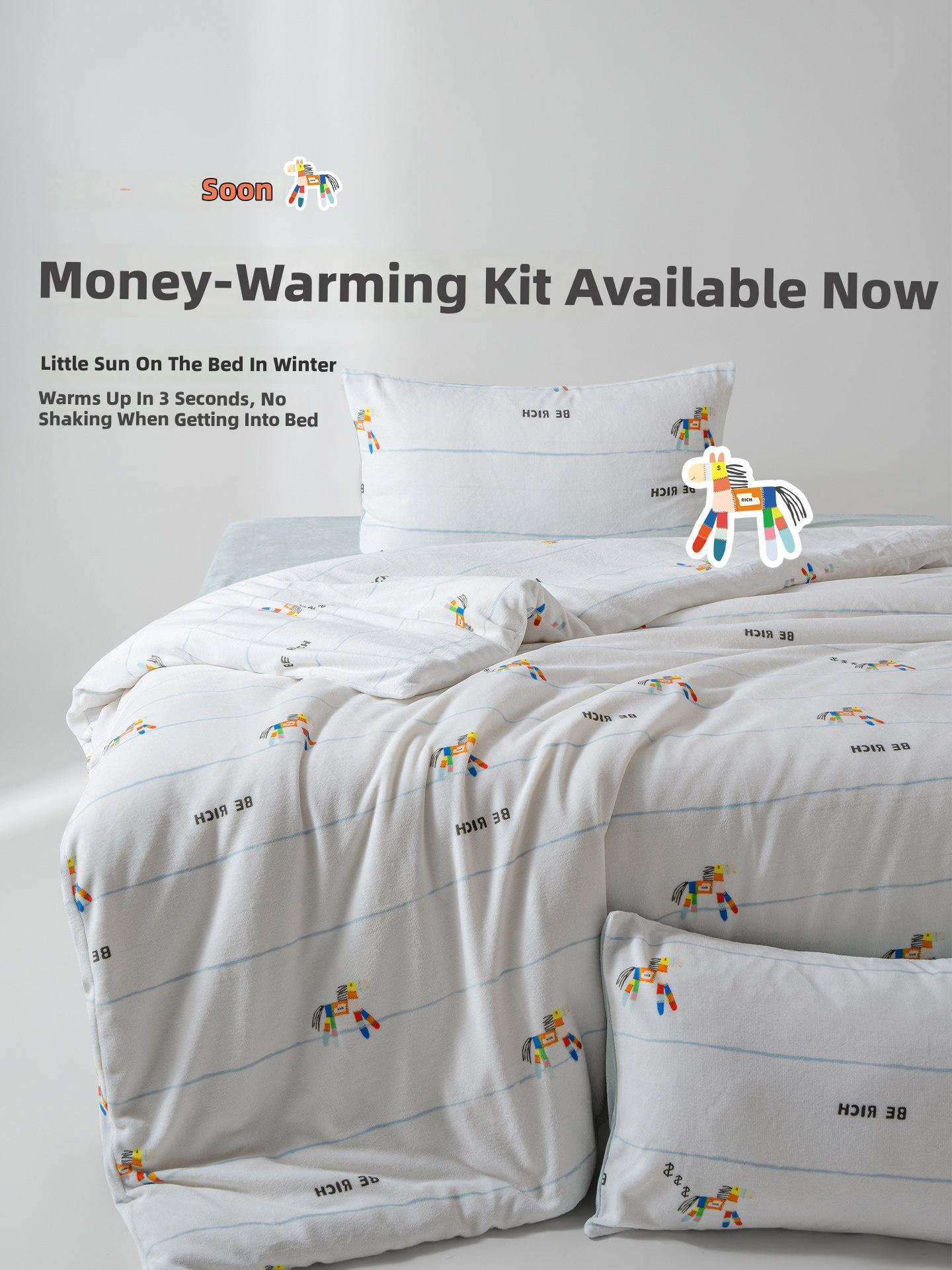 Instant Warmth Bedding Set with Playful Horse Print &ndash; Cozy Winter Essential