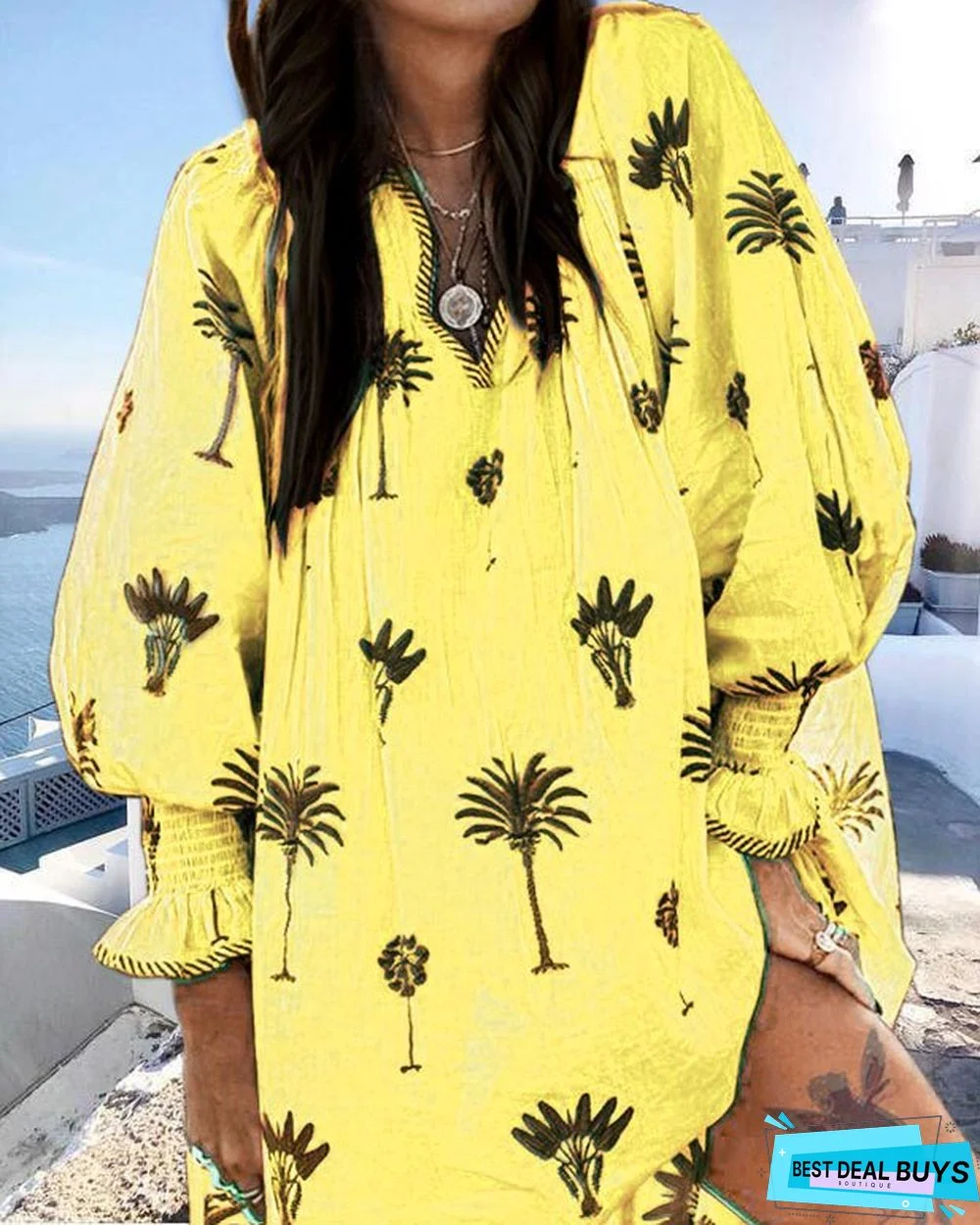 Summer Boho V Neck Beach Boho Floral Casual Mini Dress