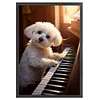 Bichon Frise Playing Piano-11CT Counted Cross Stitch 40*60cm/15.75*23.62in(Big Size)