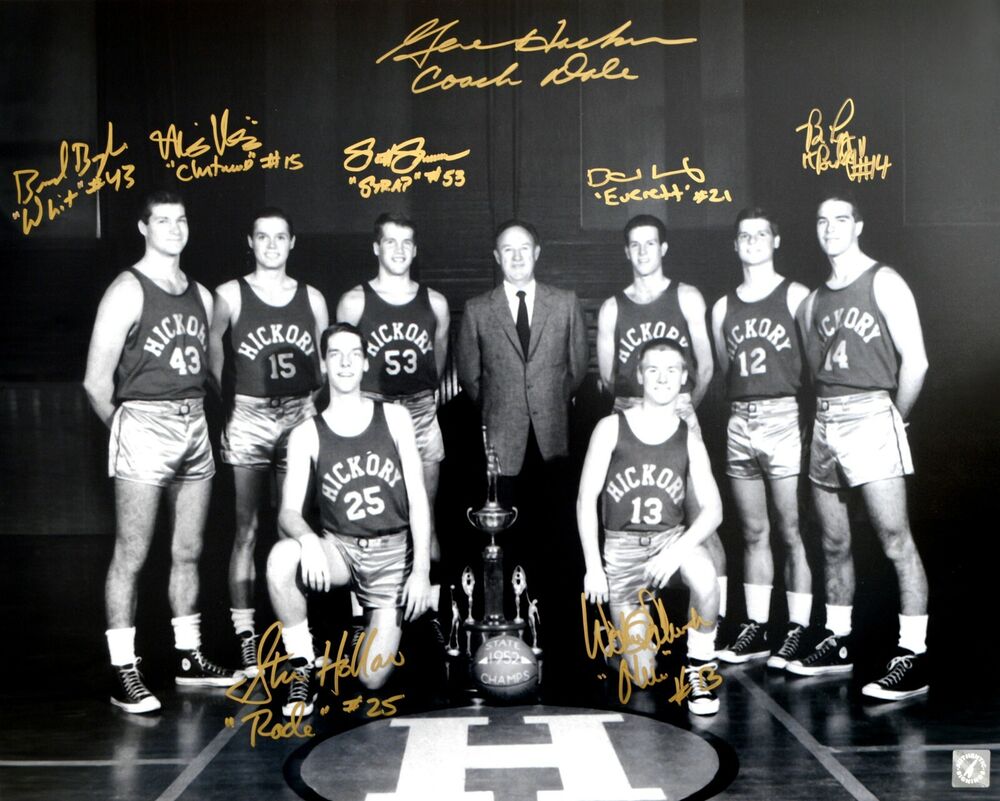 Gene Hackman & Hoosiers Cast Autographed Hickory Team 16x20 Photo Poster painting ASI Proof