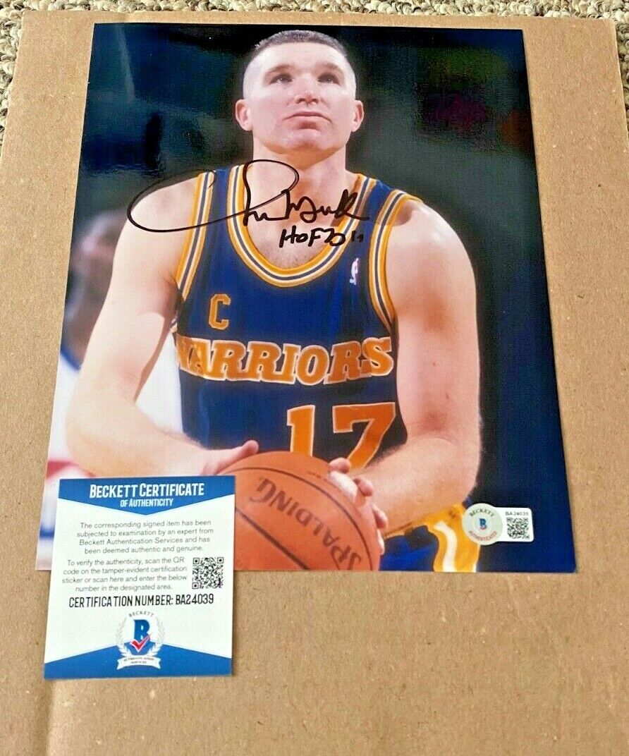 CHRIS MULLIN SIGNED GOLDEN STATE WARRIORS 8X10 Photo Poster painting W/HOF2011 BECKETT CERTIFIED