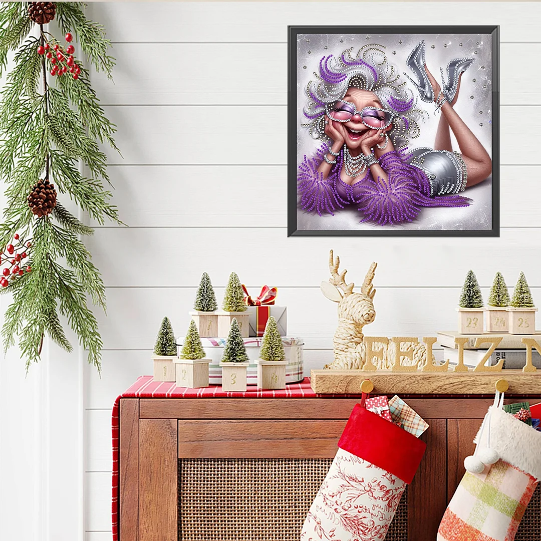 Grandma - Diamond Painting - Partial Special Shaped Drill(Canvas|30*30cm)