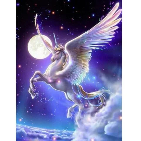 DIY Paint by Numbers Canvas Painting Kit for Kids & Adults - Flying Unicorn、bestdiys、sdecorshop
