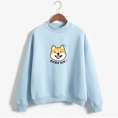 Women Harajuku Hoodies Fleece Autumn Kawaii Cute Japanese Anime Shiba Innu Pullover Kpop Sweatshirt Moletom Sudadera Mujer - Shop Trendy Women's Clothing | LoverChic