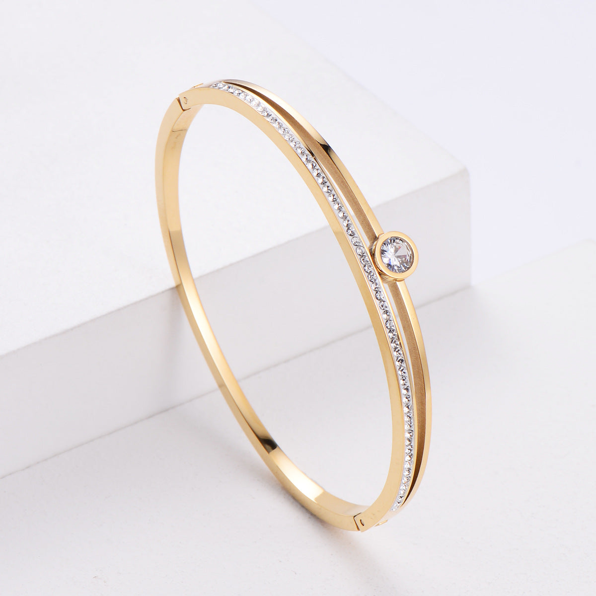 IG Style Women Metal Diamond Metal Hollow Bangles