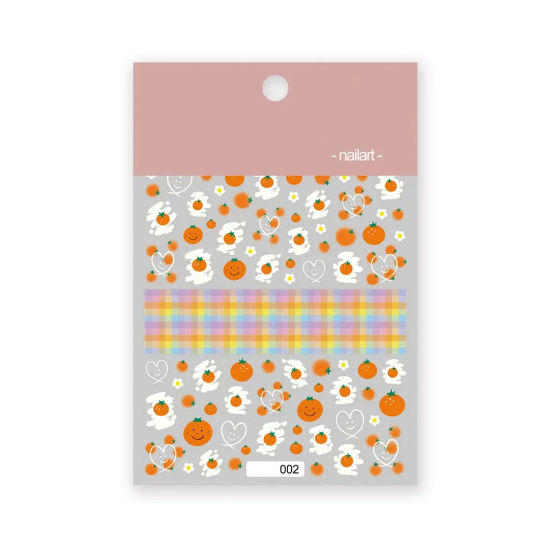 Cute Animals Rainbow Cloud Pumpkin High Quality 3D Engraved Nail Stickers Nail Art Decorations Nail Decals Design