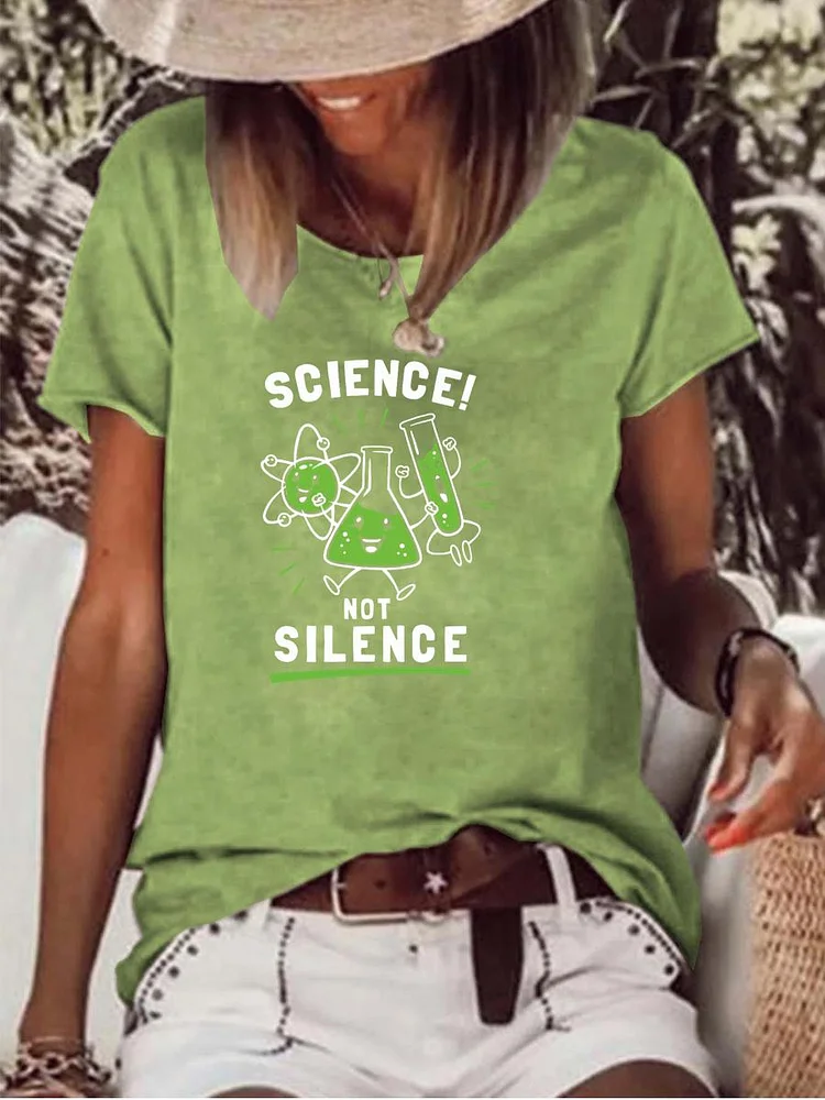 Science Not Silence  Raw Hem Tee