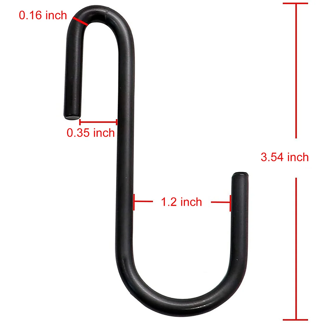 20 Pack Heavy Duty Hooks Black S Shaped Hooks Hanging Hangers Hooks for  Kitchen, Bathroom, Bedroom