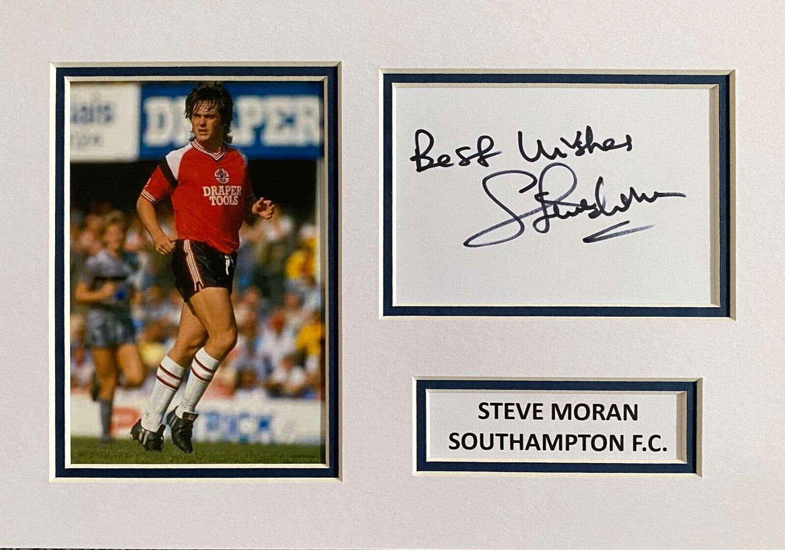 STEVE MORAN HAND SIGNED A4 Photo Poster painting MOUNT DISPLAY SOUTHAMPTON FOOTBALL AUTOGRAPH 1