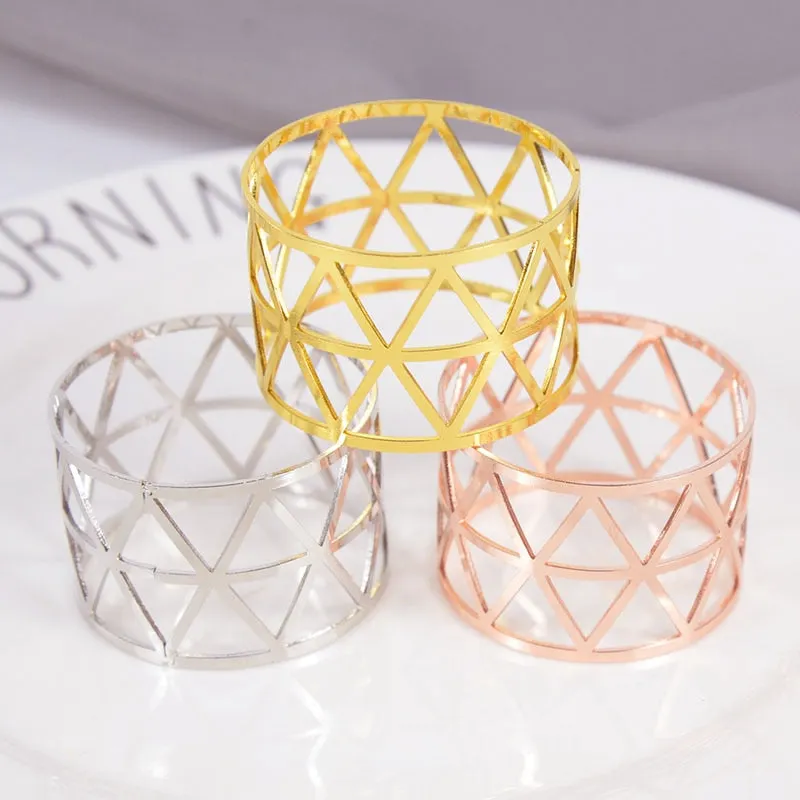 6pcs Rose Gold Napkin Ring Chair Buckles Birthday Party Table Decoration Wedding Favors Christmas Dinner Table Napkin Holders