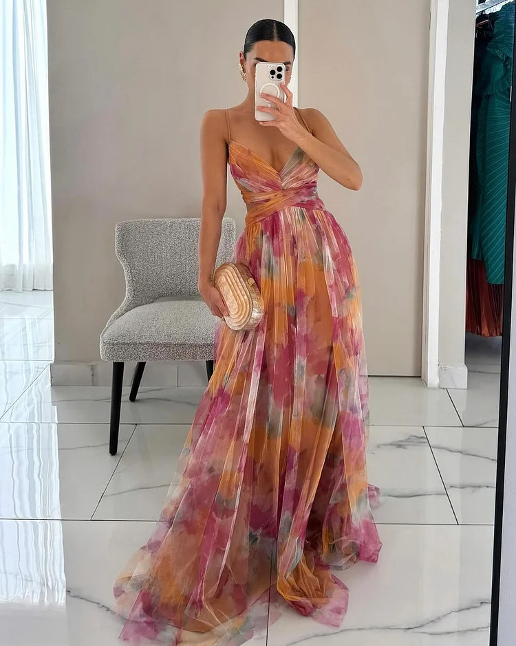 Beautiful Maxi Dress with Floral Print