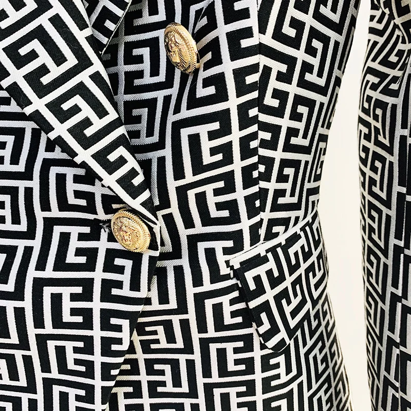 Nigikala Nigikala Star New Female Coat Lion Button Double Buckle Repair Geometry Of The Figure Of The Jacket