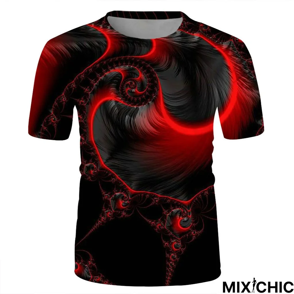 Weird Space Printing Fashion Men's Short Sleeve T-Shirt Trend for Men