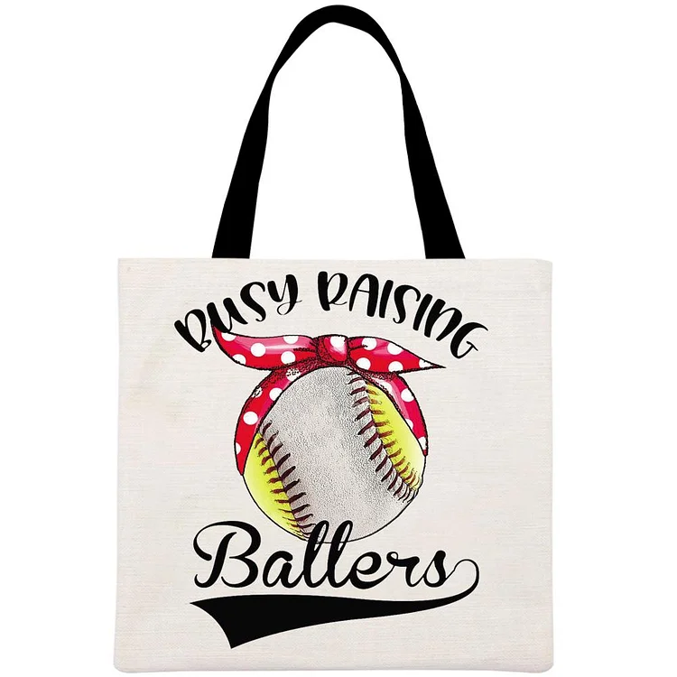 baseball Printed Linen Bag-Annaletters