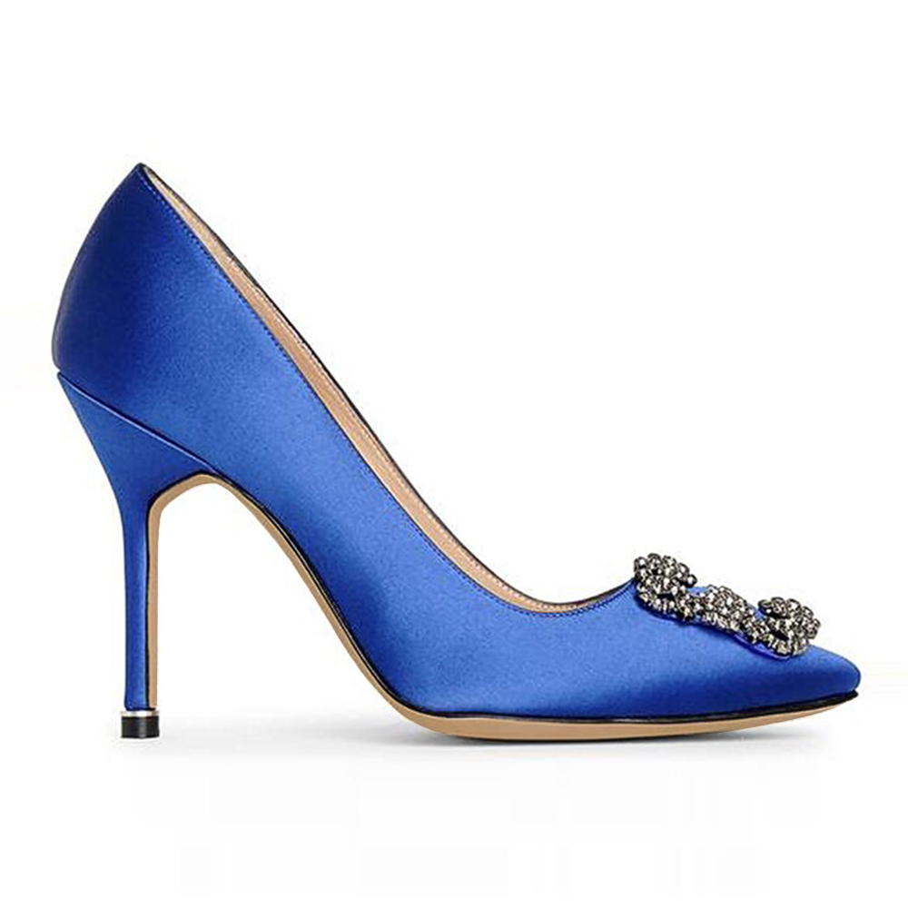 100mm Women's Slik Shoes Diamond Party Wedding Pumps-vocosishoes