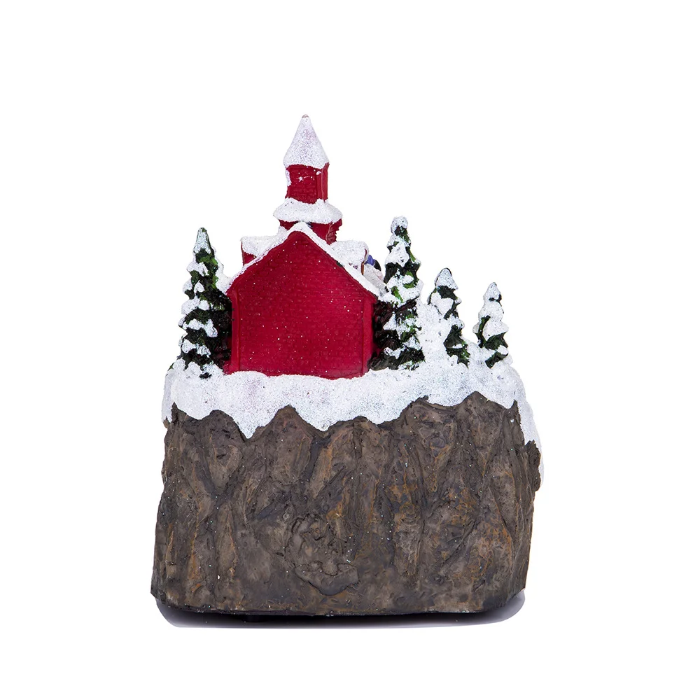 Holiday creative ornament Christmas lighting music snow house ornament
