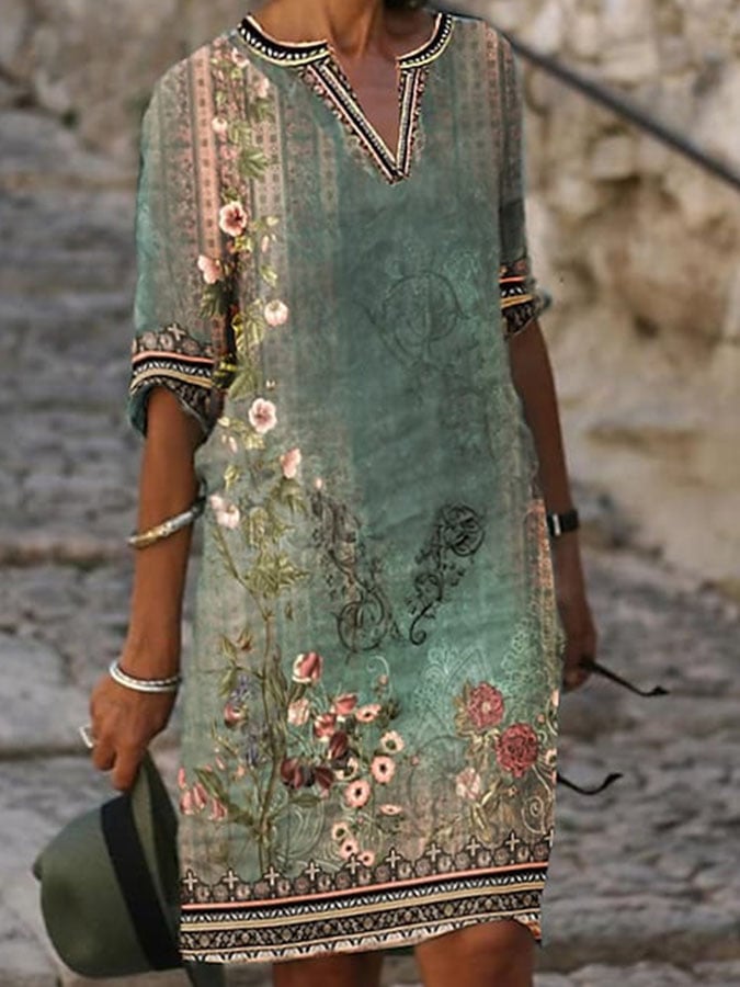 Vintage Floral Long Sleeve Dress Picture 1 / S