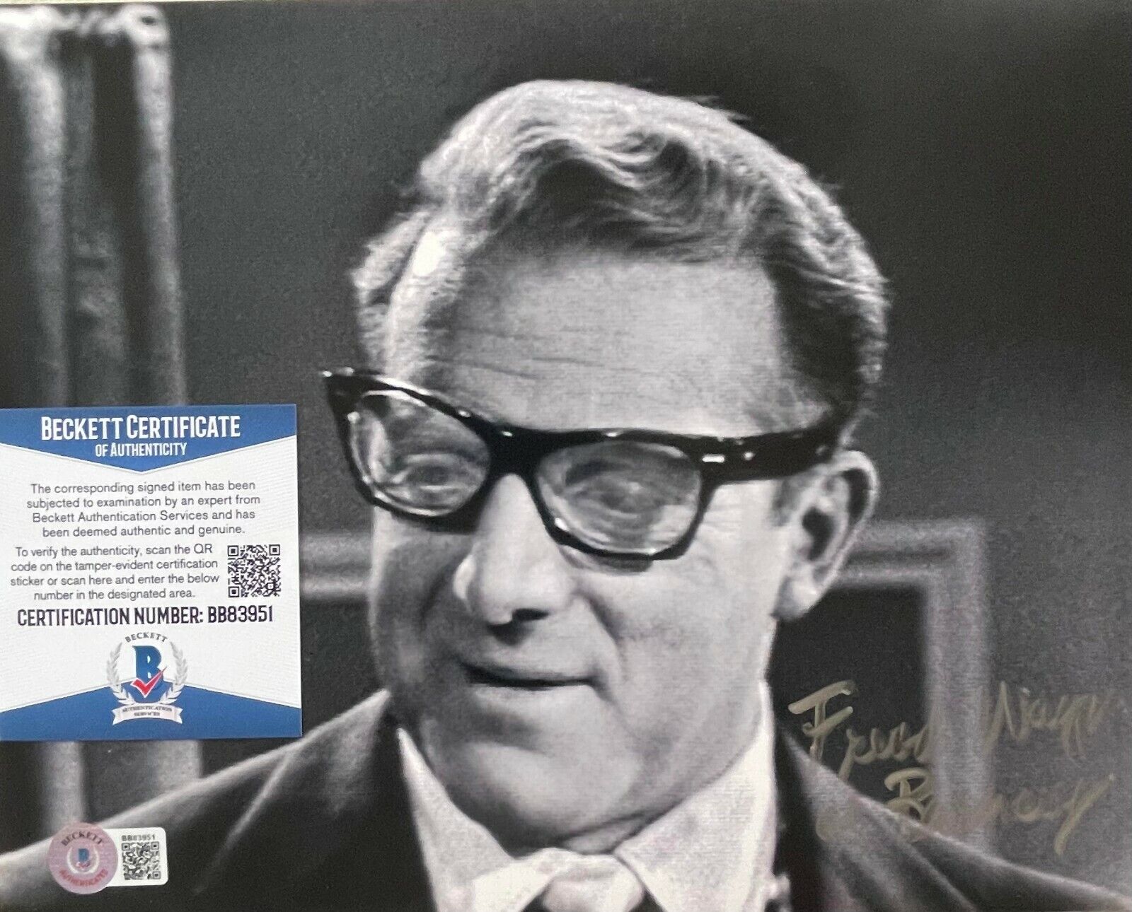 Fredd Wayne (1924-2018) Twilight Zone Original Signed 8X10 Photo Poster painting wBeckett COA #2