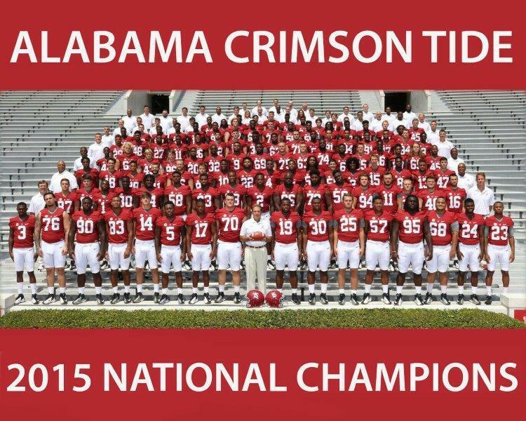 2015 ALABAMA CRIMSON TIDE Tea National Champions Team Glossy 8 x 10 Photo Poster painting Poster