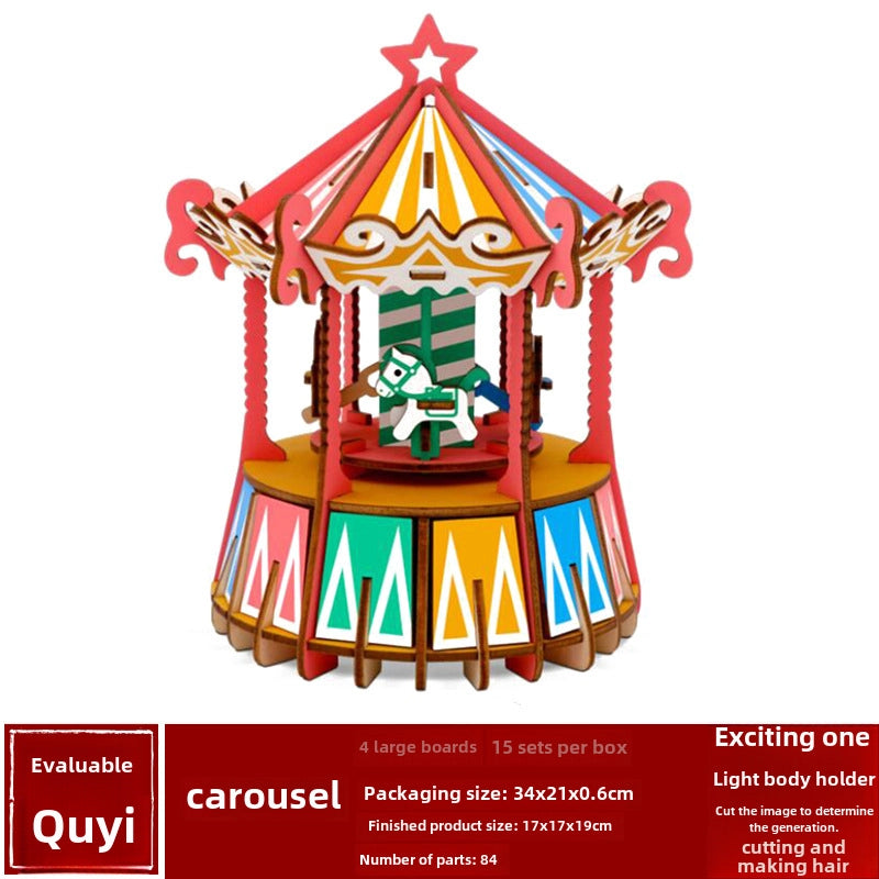 Stall Supply Children’s Wooden 3D Puzzle Adult Puzzle Christmas Building Handmade Educational Model Toy