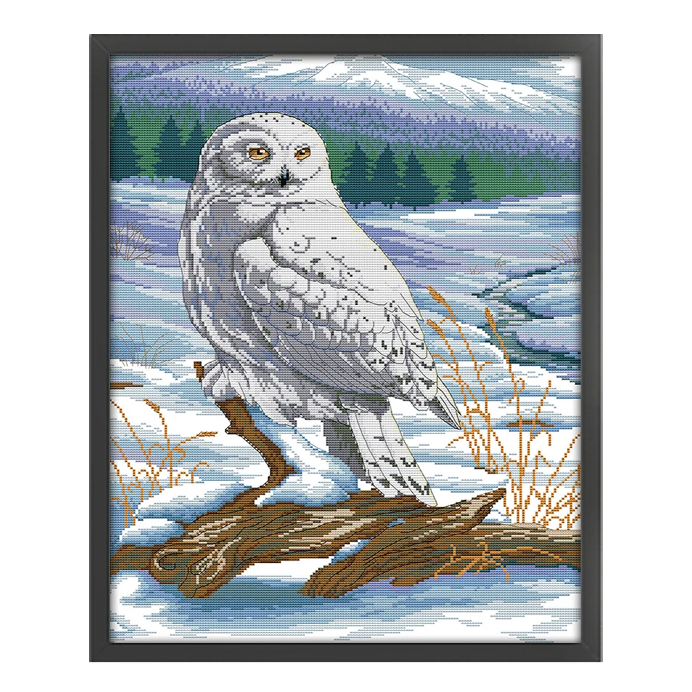 DIY Stamped Cross Stitch 14CT Full Embroidery 41*54cm - Snow Sculpture