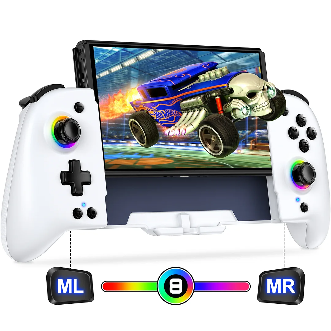 Switch Controller for Switch/Switch OLED, QQV One-Piece Joypad Controller Replacement for Switch Pro Controller, Switch Controllers Remote with Adjustable TURBO,RGB